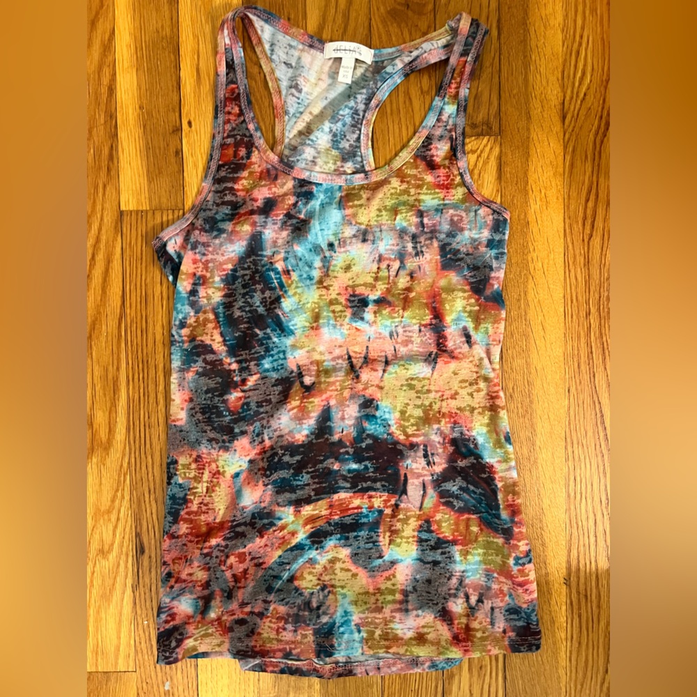 dELiA*s Multicolor Abstract Tie-Dye Racerback Tank